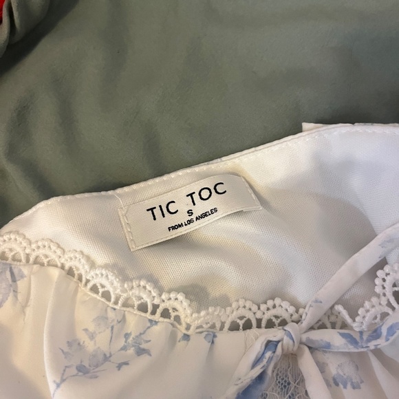 Blue & White Floral Corset Mini Dress | Size S - Picture 3 of 3